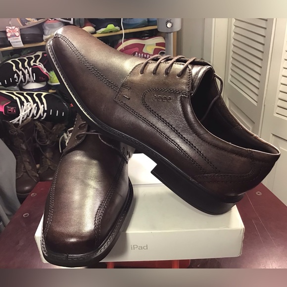 Ecco Shoes Ecco Mens New Jersey Tie Brown Leather Oxford Shoes Like New Poshmark